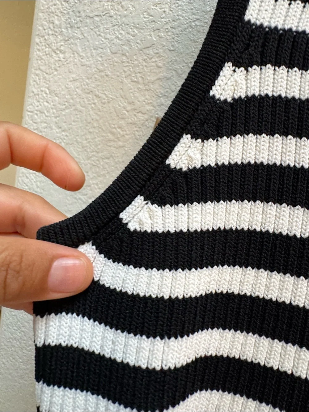Michael Kors Black & White Striped Sleeveless Midi Dress with Belt